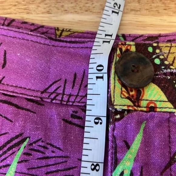 Zara Linen Blend Psychedelic Retro Print Pants Purple Womens XSmall - Picture 8 of 10